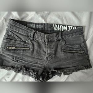 Volcom grey/black distressed shorts size 7